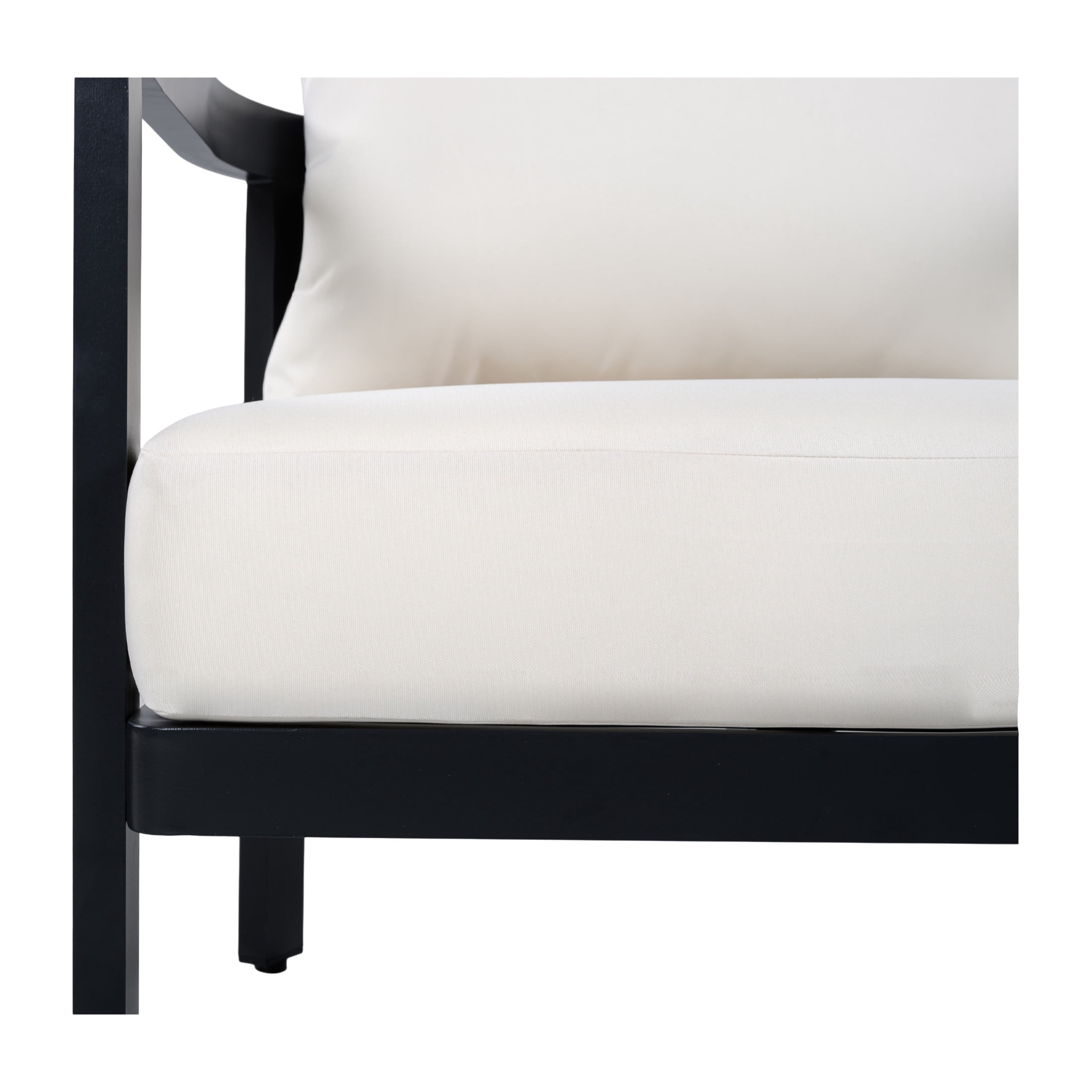 Christopher Knight Home Outdoor Lounge Chair, Aluminum Frame with Cushions, Black + Beige
