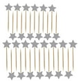 thumbnail image 1 of 50Pcs Glitter Star Cake Cupcake Toppers Dessert Table Birthday Wedding Party Cake Decorations (Silver), 1 of 2