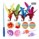 thumbnail image 2 of Cat Teaser Feather Cat Charmer Wand Telescópica Caña De Pescar Combinación Pet Cat Toy Guardurnaity PT001299-00, 2 of 7
