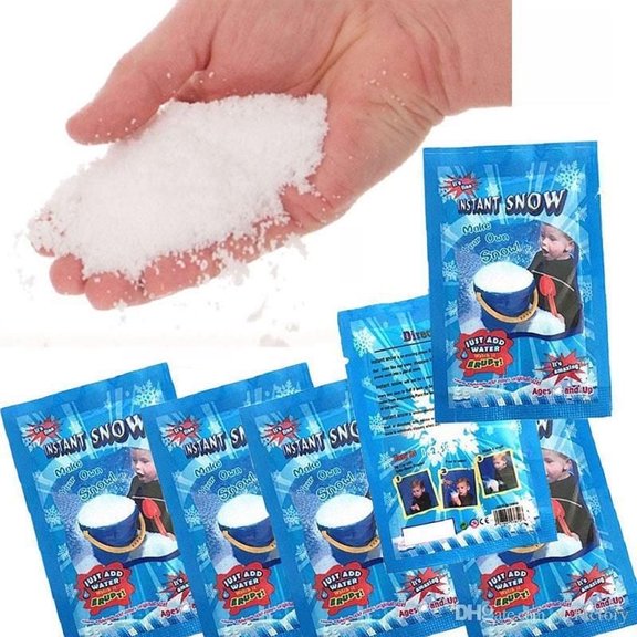 Instant Snow to Go: 6 Packs of 10g - Makes 12 Cups of Fluffy Artificial Snow that Never Melts