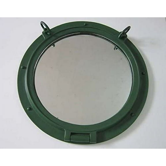 Nagina International 20" Green Naval Porthole Mirror or Picture Frame / Mirrored Portholes / Port Hole Mirrors / Decorative Port Holes