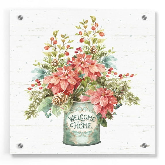 Epic Art 'Our Christmas Story Bouquet on Birch' by Lisa Audit, Acrylic Glass Wall Art, 36"x36"