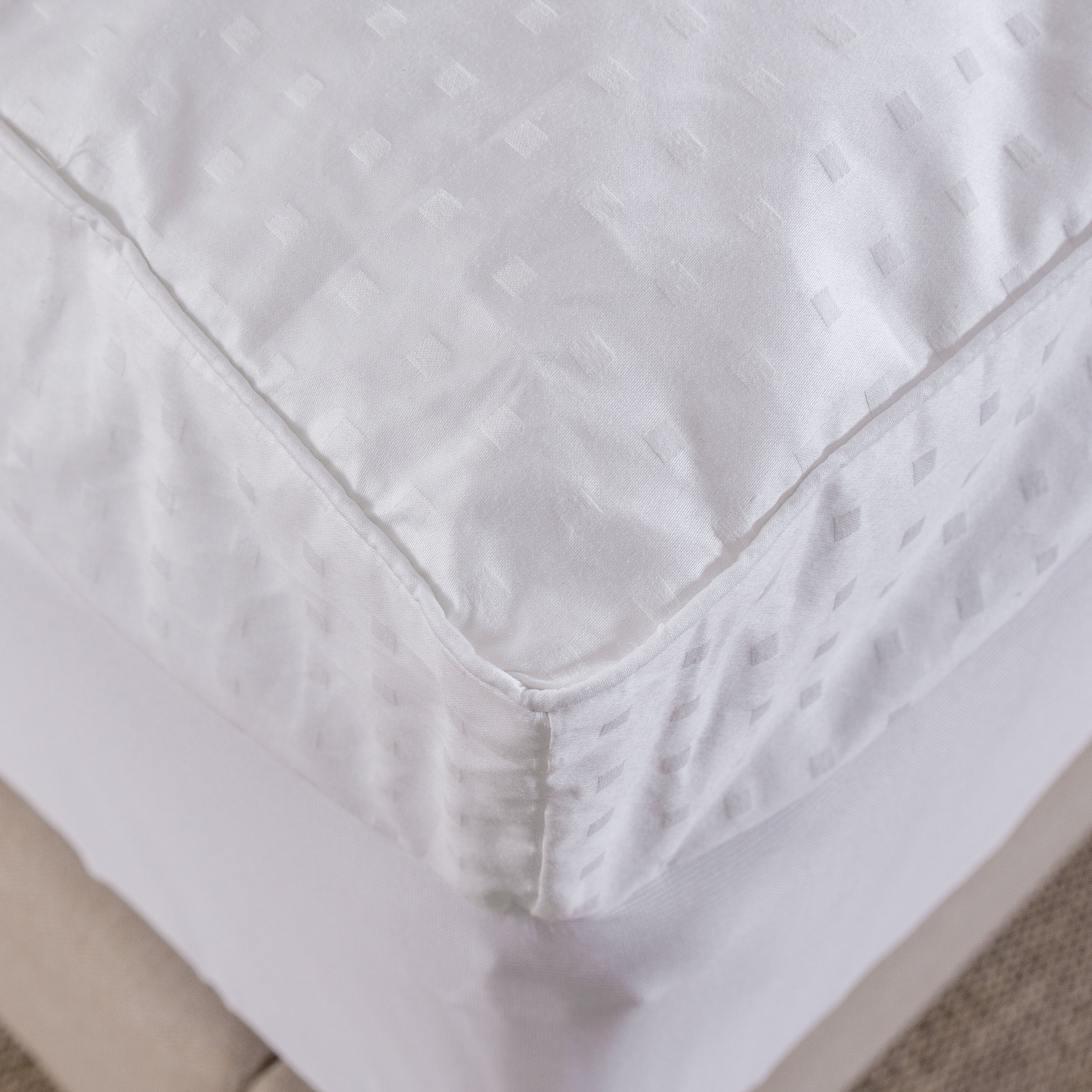 St. James Home Dual Chamber Down Alternative and Nano Feather Mattress Topper - White Queen