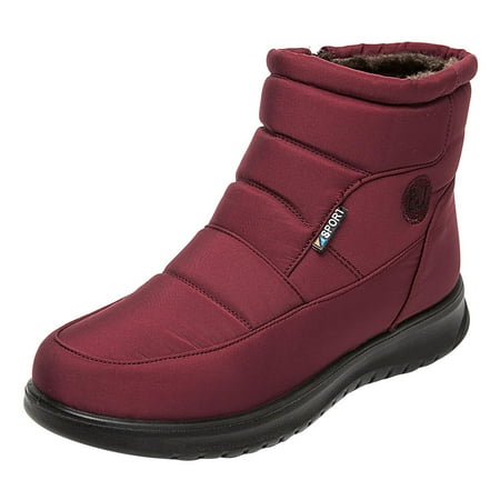 

Fall Savings Clearance Deals 2022! Juebong Winter Boots Women Waterproof Snow Shoes Flat Casual Ankle Boots Plus Size Shoes
