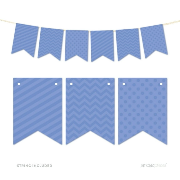 Cornflower Blue Hanging Pennant Banner Party Garland Decor