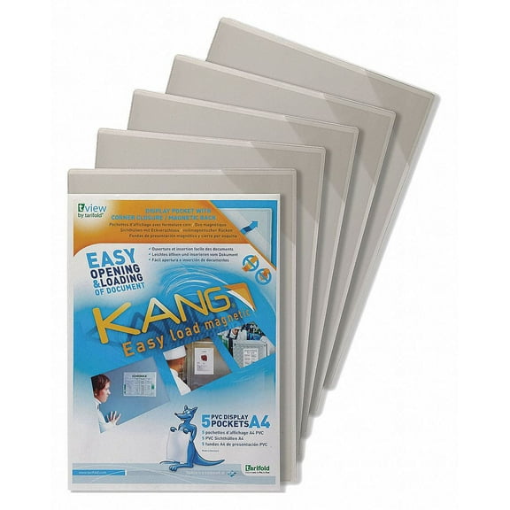 Tarifold Sign Holder, Clear, Magnetic, PK5 P194694