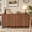 Walnut, variant on YOCWO Walnut Sideboards and Buffets, Wave Panel Buffet Storage Cabinet with 4 Doors and Adjustable Shelf for Kitchen Living Room Entryway