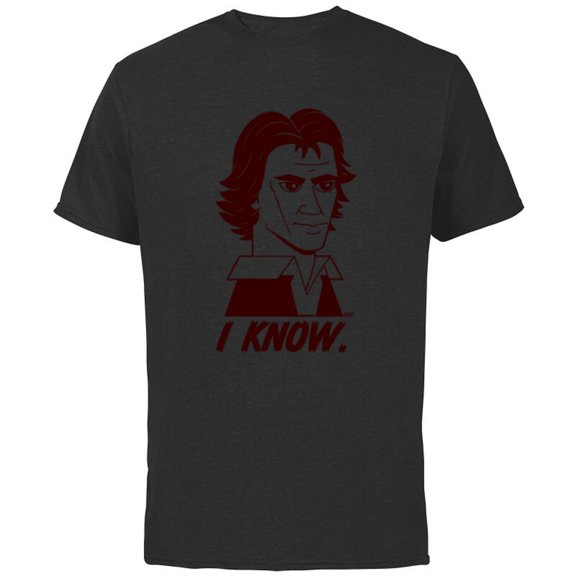 Star Wars Han Solo I Know Illustrated - Short Sleeve Cotton T-Shirt for Adults - Customized-Black