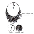 thumbnail image 5 of AeraVida Dark Iridescence Cultured Black Pearl Strings Bib Statement Necklace, 5 of 6