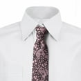 thumbnail image 3 of Necktie, Lace Look Rose Flowers Art, 3.7", Pale Pink Charcoal Grey, by Ambesonne, 3 of 4