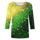 thumbnail image 4 of Imprimir el Día de San Patricio de las Mujeres Suelto Casual 3/4 Manga Cuello Redondo Camiseta Suéter, Poliéster No Estructurado Top para la Fiesta, 4 of 6