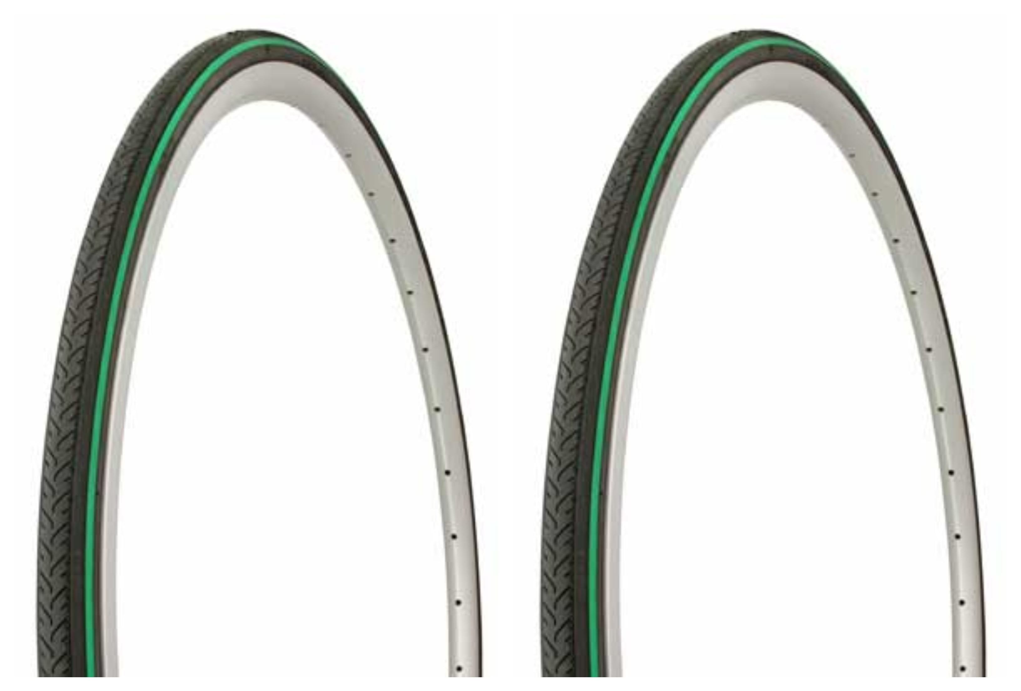 Tire set. 2 Tires. Two Tires Duro 700 x 25c Black/Green Side Line HF