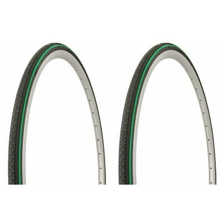 Tire set. 2 Tires. Two Tires Duro 700 x 25c Black/Green Side Line HF-187. Bicycle Tire set, bike Tire set, track bike Tire set, fixie bike tires, fixed gear