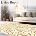 thumbnail image 2 of ODIKA 6'x9' Machine Washable Non-Slip Area Rug, Scroll Design Slip Resistant for Easy Maintenance High Traffic Rug, Beige, 468860, 2 of 5