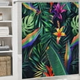 thumbnail image 6 of Orinice Bathroom Shower Curtain Tropical Flowers Jungle Leaves Bird of Paradise Beautiful Floral Pattern Polyester Fabric  Waterproof Bath Curtain Set with Hooks 69x72, 6 of 7
