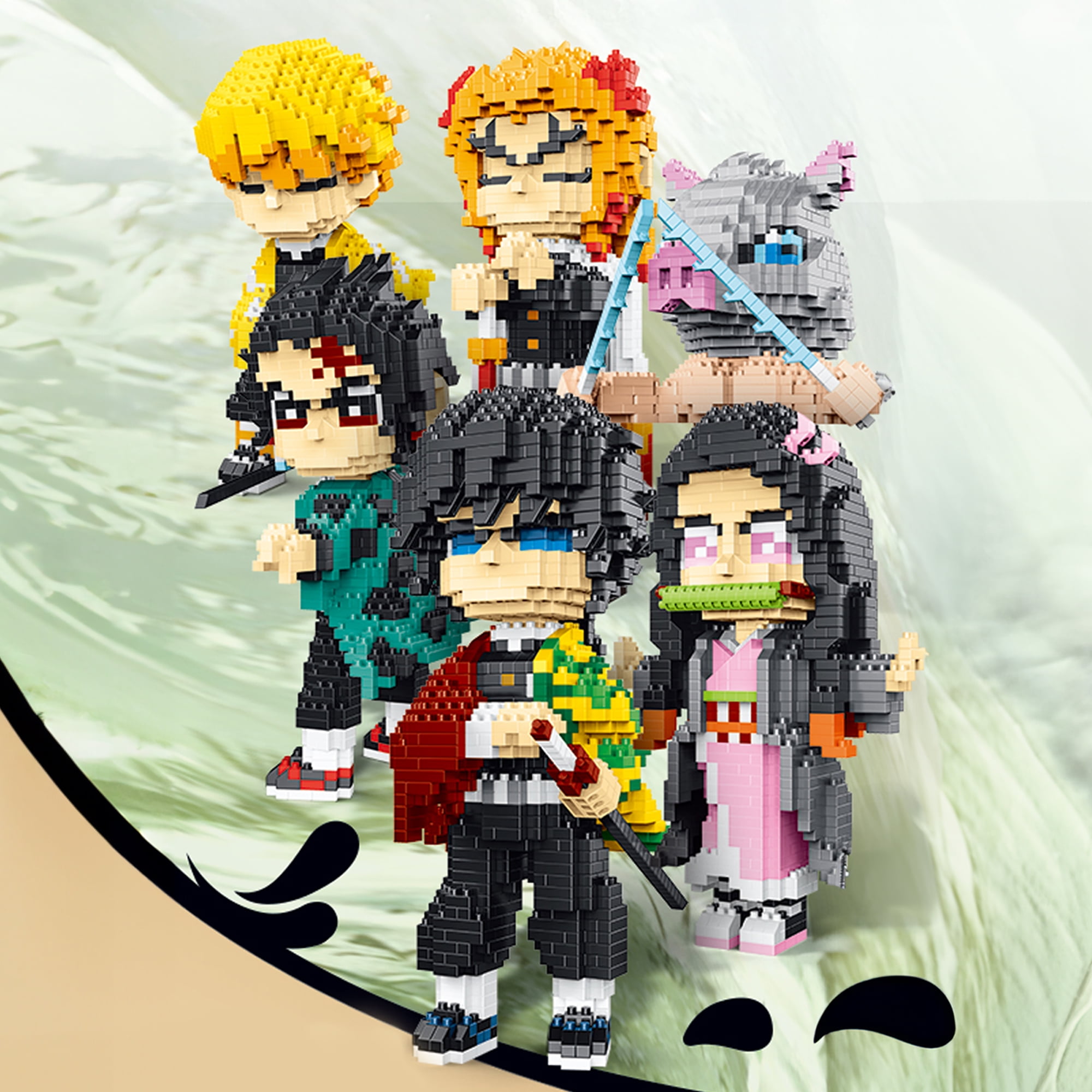 MACTANO AnimeDemon Micro Mini Building Block Set Slayer Rengoku Figure Building Kit Multi Color