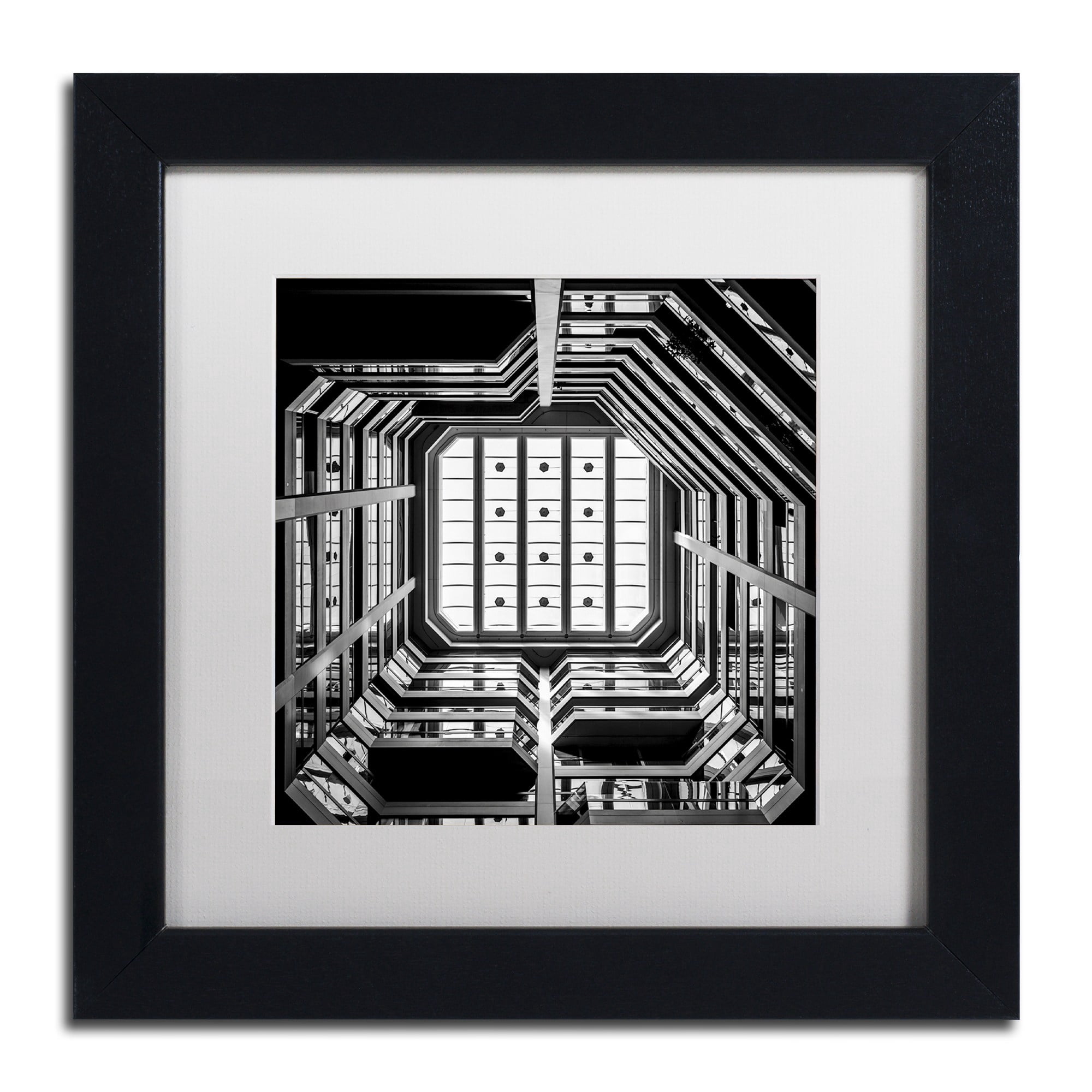 Trademark Fine Art "Ceiling View" Canvas Art by Dave MacVicar, White Matte, Black Frame