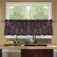 thumbnail image 4 of Yayeee Kitchen Curtains Tier Set of 2 Light Filtering 57"x36" Over Sink Window Panels, Dark Purple Floral Pattern, 4 of 7