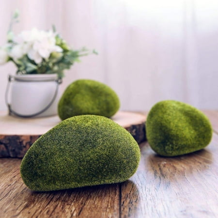 Efavormart 6 Pack Artificial Preserved Moss Rocks Moss Vase Fillers Moss Stones Faux - 4.5