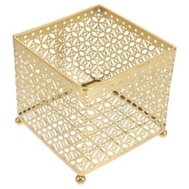 MUSEYA Kitchen Storage Basket for Makeup Storage Iron Golden 1 Pack for Bathroom Bedroom