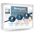 thumbnail image 1 of Waterguard Protectores de almohada impermeables, fundas de almohada acolchadas con cremallera, 100% algodón, fundas de almohada con relleno de microfibra superior, tamaño Queen (20 x 30), juego de 2, 1 of 5