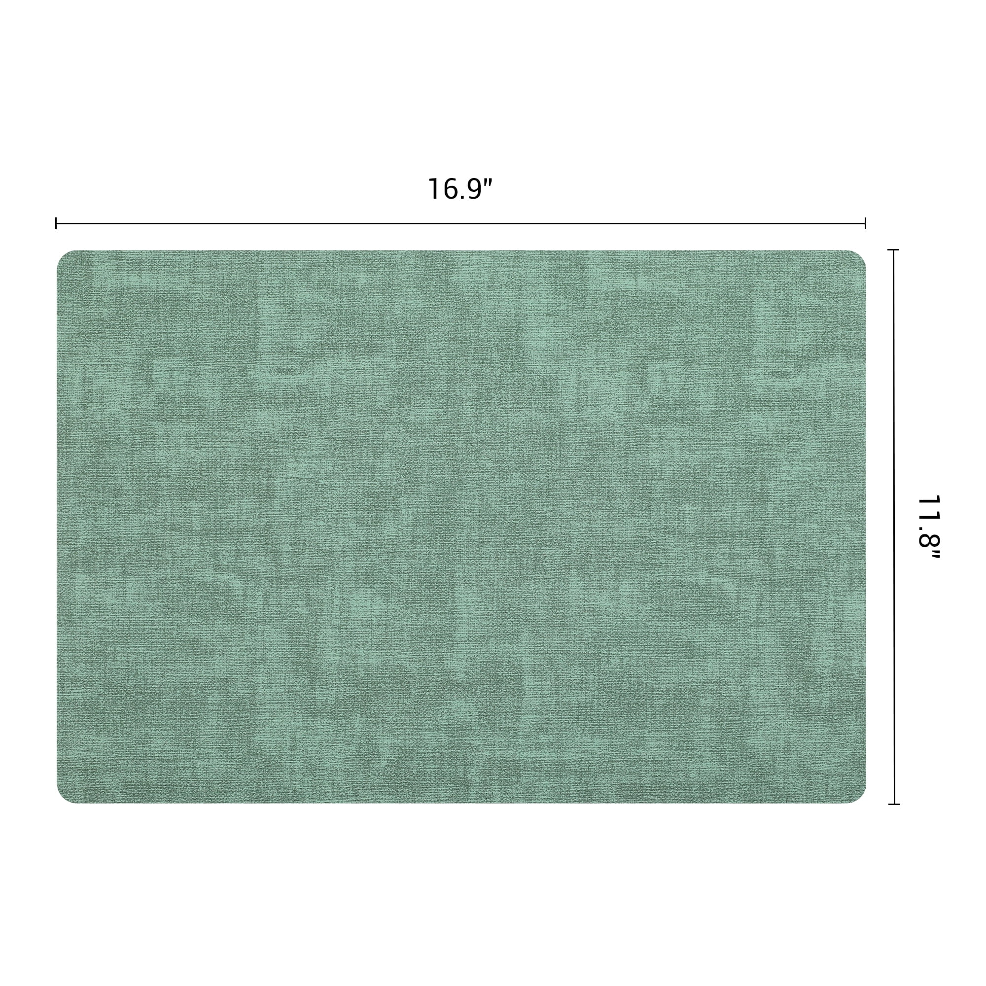 Unique Bargains 6pcs Faux Leather Placemats for Kitchen Teal 16.9"x11.8"