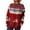 Red, variant on IROINNID Womens Sweater Round Neckline Pullover Sweater Print Casual Mid-Length Long Sleeve Winter Christmas Splicing Line Loose Sweater Tops