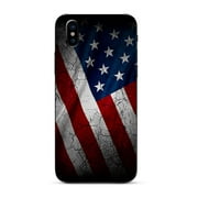 Skin for iPhone X Skins Decal Vinyl Wrap Stickers Cover - American Flag distressed wave