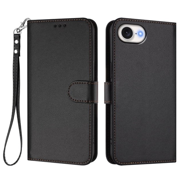 GANGXUN Wallet Case for iPhone 16e – Magnetic Closure, RFID Blocking, Wrist Strap, Wireless Charging Compatible