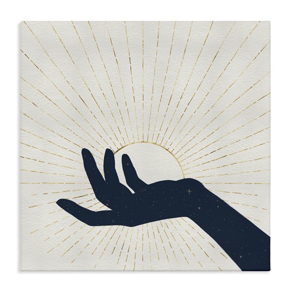 Stupell Industries Eclectic Universe Hand Holding Sun Bohemian Chic Design Canvas Art, 30 x 30, by Grace Popp