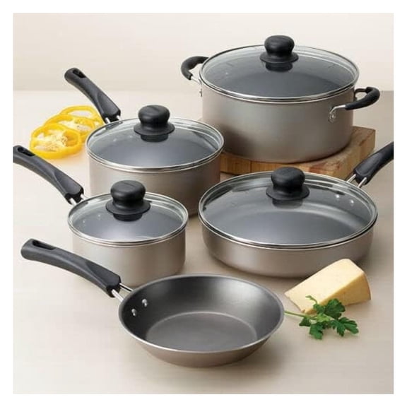 9 Peces Nonstck Pots & Pans Cookware Set Ktchen Ktchenware Cookng NEW (Champagne) (80143/074)