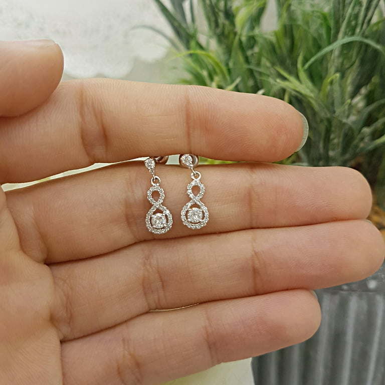 Infinity Diamond 18K White Gold Stud Earrings