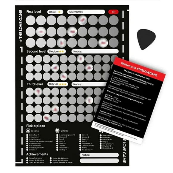 Game Scratch Off Poster Game For Couples Valentine's Day Gifts Wall Poster Her And For Her