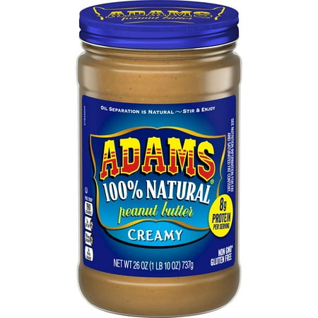 Adam's 100% Natural Creamy Peanut Butter, 26-Ounce