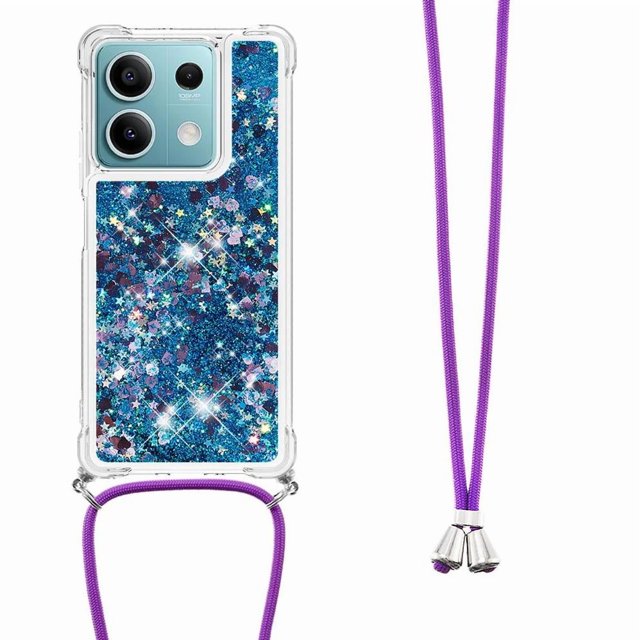 Funda FOXDOCK para Xiaomi Redmi Note 13 5G con Cuerda Ajustable, Brillo Líquido, Protección Antigolpes y Lente – Ideal para Regalo