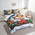 thumbnail image 3 of jejeloiu Kawaii Xmas Snowman 7-Piece Bedding Comforter Set,Cartoon Train King Bedding Sets,Merry Christmas Bed Sheets For Child,Luxury Bedroom Decor Reversible, 3 of 8
