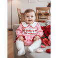 thumbnail image 6 of Loicainy Baby Toddler Girls Valentines Day Romper 3 6 12 18 Months Plaid Print Letter Bow Embroidery Long Sleeve Doll Collar Jumpsuit, 6 of 9