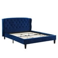 thumbnail image 4 of Modway Rhiannon Diamond Tufted Upholstered Performance Velvet Queen Bed in Walnut Dusty Rose, 4 of 9