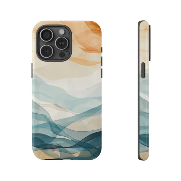 Digital Wind Abstract Canvas Pattern Case for iPhone 11-17 Pro Max