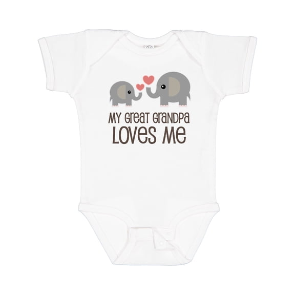 Inktastic My Great Grandpa Loves Me Grandson Elephant Boys or Girls Baby Bodysuit