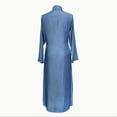 thumbnail image 6 of Womens Plus Size Casual Button Down Denim Maxi Dress Long Sleeve Long Jean Dresses With Pockets, 4XL, 6 of 7