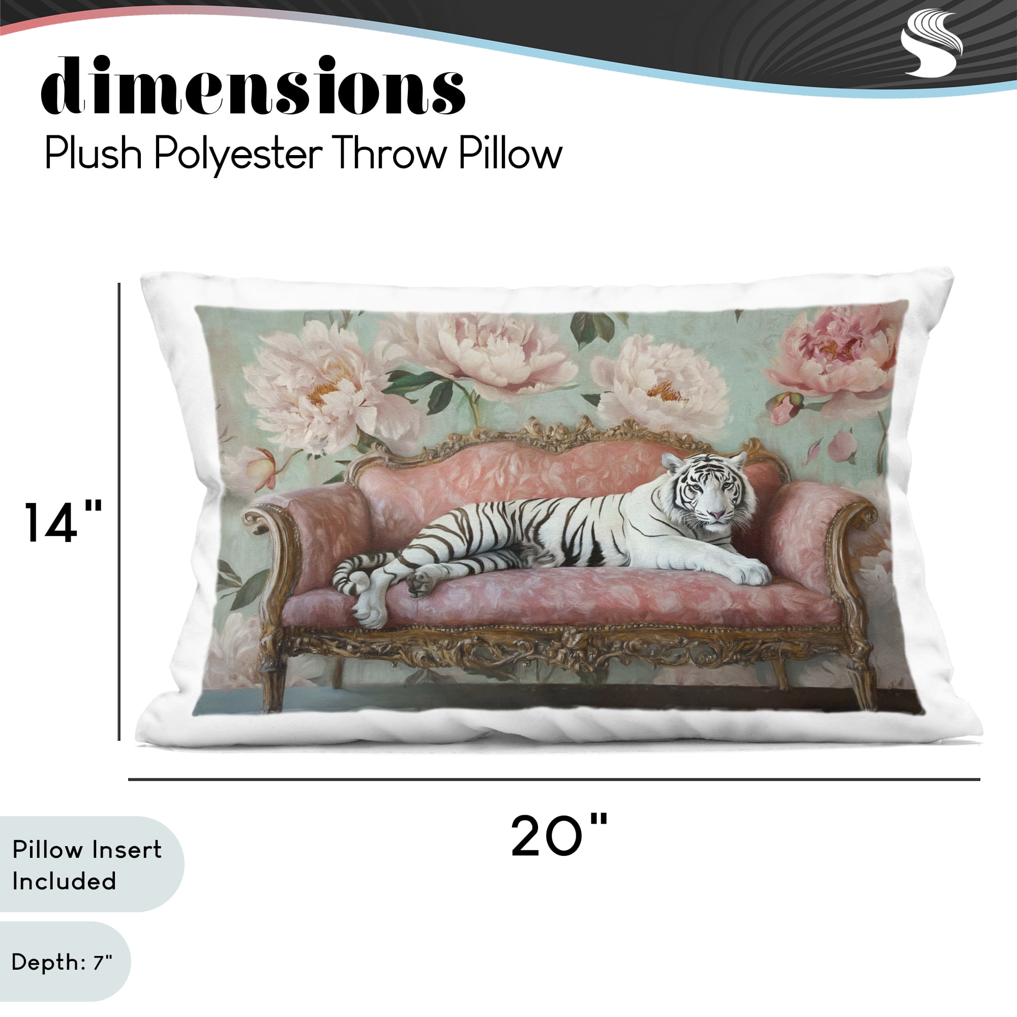 Stupell Industries Where The Tiger Dreams Decorative Printed Throw Pillow, design by Tina LeCour