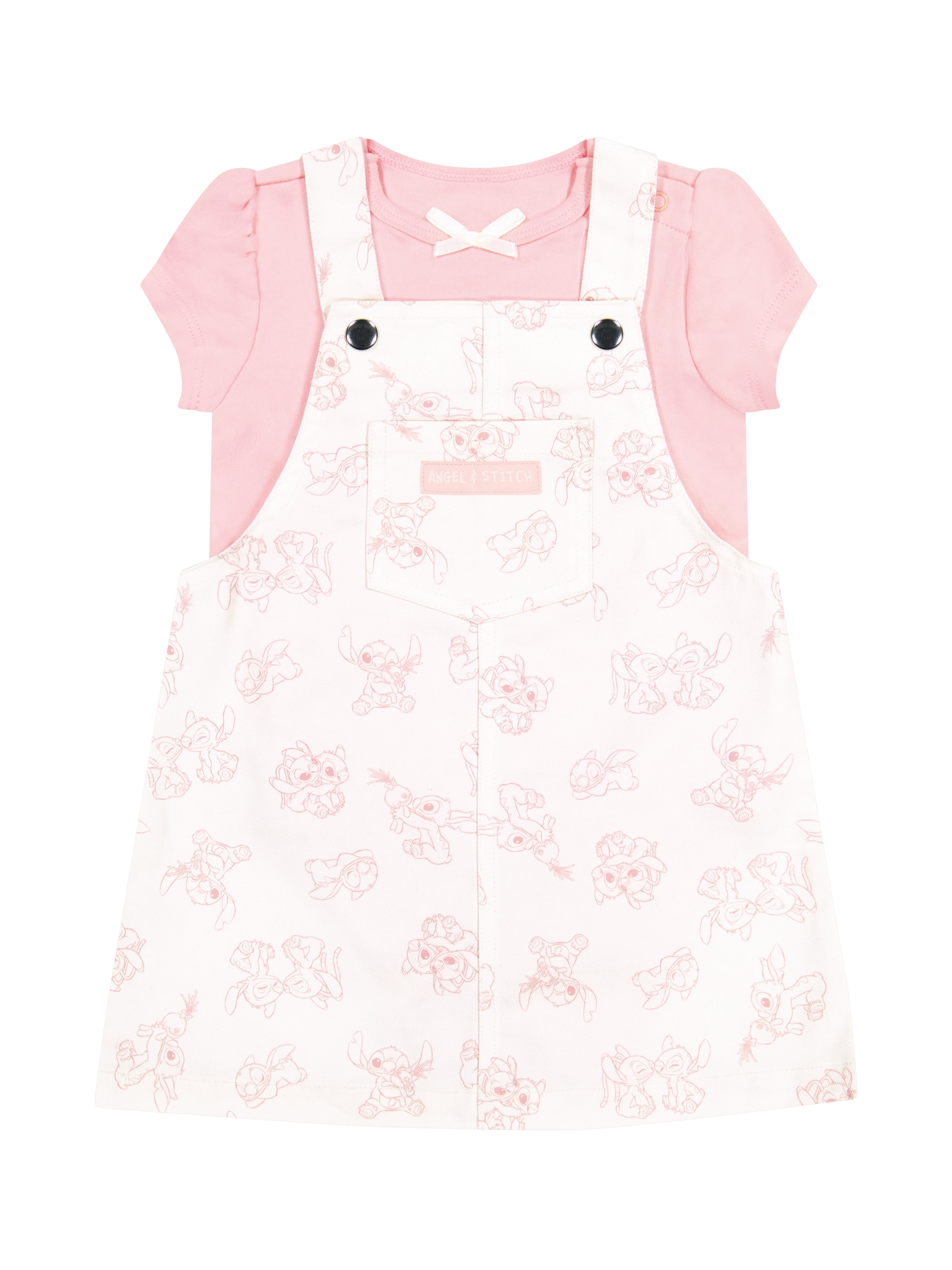 Stitch and Angel Baby Girl 2 Piece Jumper Set, Sizes 0-24 Months