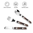 thumbnail image 3 of Honeii Butterfly Skull Print Children's Knife, Fork And Spoon Set,Reusable Utensils Set with Case,Travel Cutlery Set,for Kids Adults Camping, 3 of 8