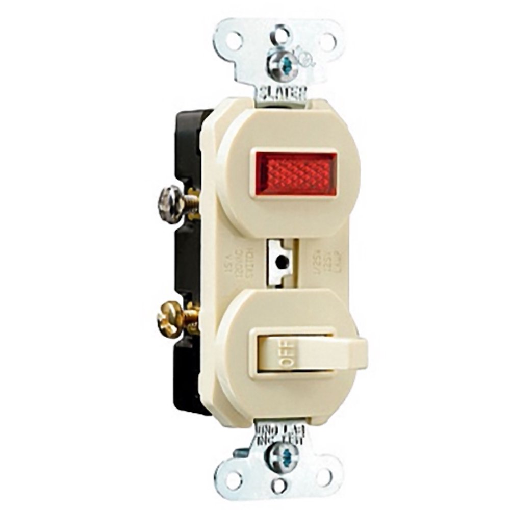 Pass and Seymour 692I Ivory Single Pole Toggle Switch with Pilot Light
