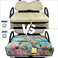 thumbnail image 4 of KUIFORTI Brown Turtle Golf Cart Seat Covers Easy Installation Golf Cart Seat Towel Blanket with 4 Front Pockets & Nonskid Bottom Fits for Club Car and More 2 Person Seats Golf Carts, 4 of 7