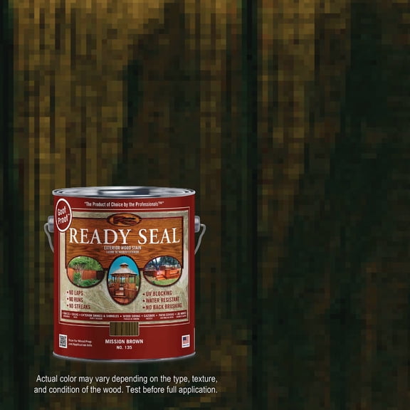 Ready Seal Goof Proof Semi-Transparent Wood Stain and Sealer - 1 Gal, Mission Brown — Exterior Wood Surfaces, UV-Resistant Formula
