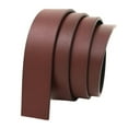 thumbnail image 3 of Men Ratchet Belt Replacement Strap Leather Belt Free Buckle Holeless Belt Adjustable Red Brown, 3 of 8
