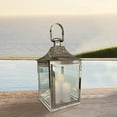 thumbnail image 6 of Silver Metal Frame and Glass Candle Holder Lantern, 6 of 7
