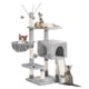 thumbnail image 1 of Rascador para Gatos, Árbol para Gatos con Escalera para Gatos, Torre para Gatos con 2 Casa para Gatos, 1 Percha Acolchada para Gatos, 3 Bolas Colgantes (Gris Claro), 1 of 7